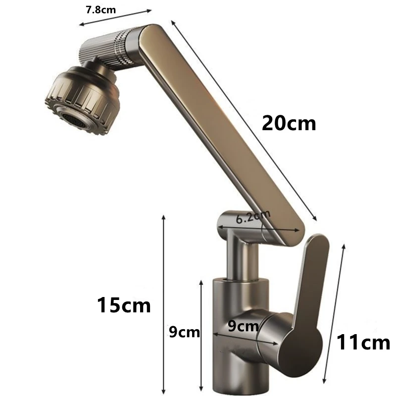 1080° Swivel Multifunction Cold and Hot Water Tap BATHROOM ACCESSORIES Color : Grey 1080° Swivel Multifunction Cold and Hot Water Tap BATHROOM ACCESSORIES Color : Grey