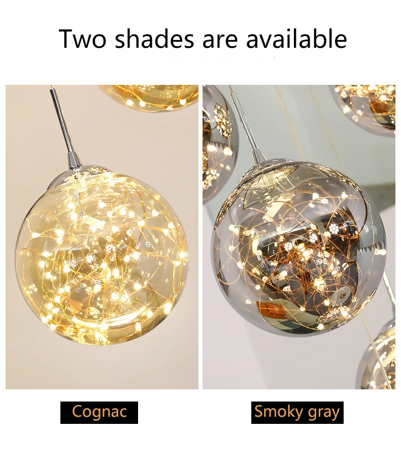 Modern LED Glass Ball Dimmable Chandelier Staircase Lustre Living Room Chandelier Lustre Home Decoration Ceiling Chandelier Modern LED Glass Ball Dimmable Chandelier Staircase Lustre Living Room Chandelier Lustre Home Decoration Ceiling Chandelier