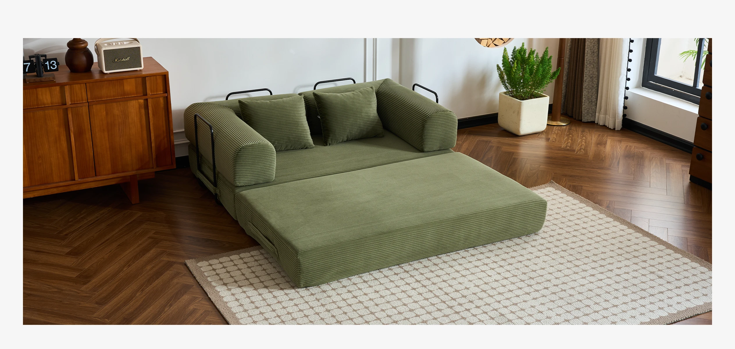 79'' Boneless Couch Foldable Convertible Futon Sleeper Sofa