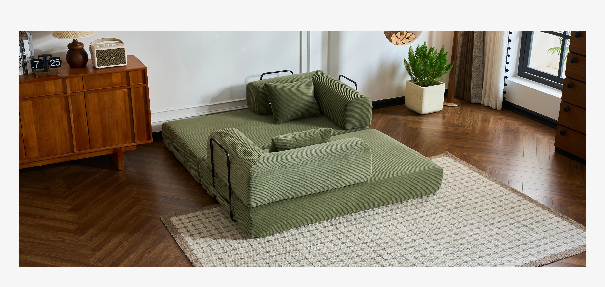 79'' Boneless Couch Foldable Convertible Futon Sleeper Sofa