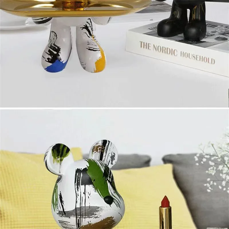 21cm Graffiti Bear Ornament Figurine Home Decoratio 21cm Graffiti Bear Ornament Figurine Home Decoratio