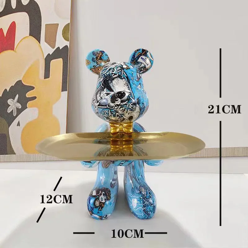 21cm Graffiti Bear Ornament Figurine Home Decoratio 21cm Graffiti Bear Ornament Figurine Home Decoratio