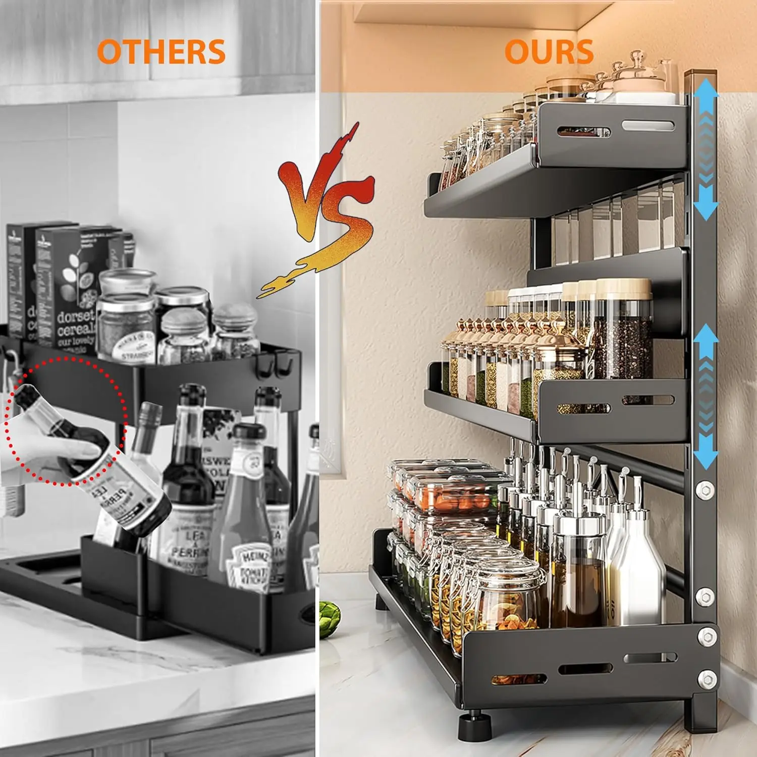 3 Tier Spice Storage Rack for Countertop KITCHEN & DINNING Color : 30CM 2 Tier|30CM 3 Tier|40CM 2 Tier|40CM 3 Tier|30CM 3 Tier 3 Tier Spice Storage Rack for Countertop KITCHEN & DINNING Color : 30CM 2 Tier|30CM 3 Tier|40CM 2 Tier|40CM 3 Tier|30CM 3 Tier