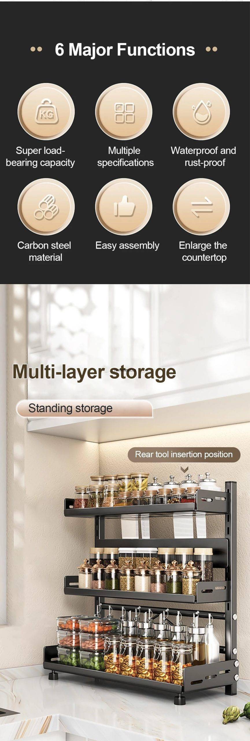 3 Tier Spice Storage Rack for Countertop 3 Tier Spice Storage Rack for Countertop