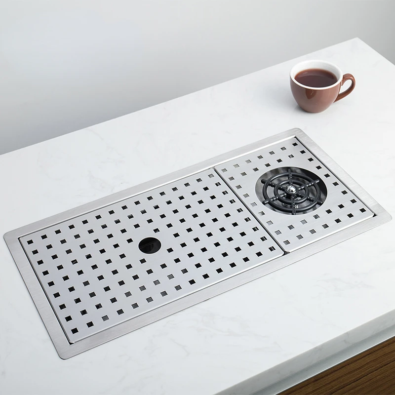 304 Stainless Steel Single-Bowl Kitchen Sink with Hidden Cup Washer and Narrow Basin