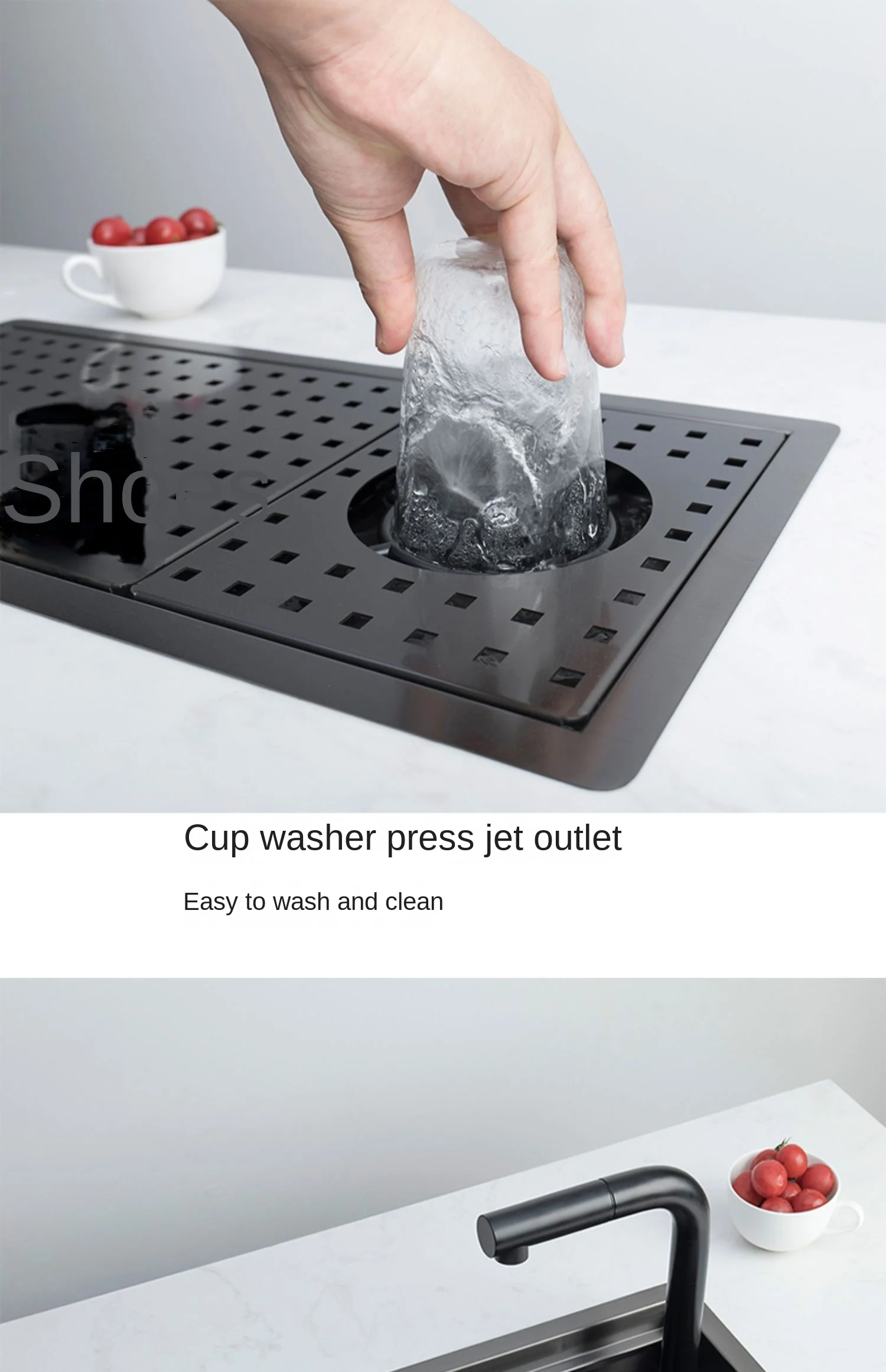 304 Stainless Steel Single-Bowl Kitchen Sink with Hidden Cup Washer and Narrow Basin