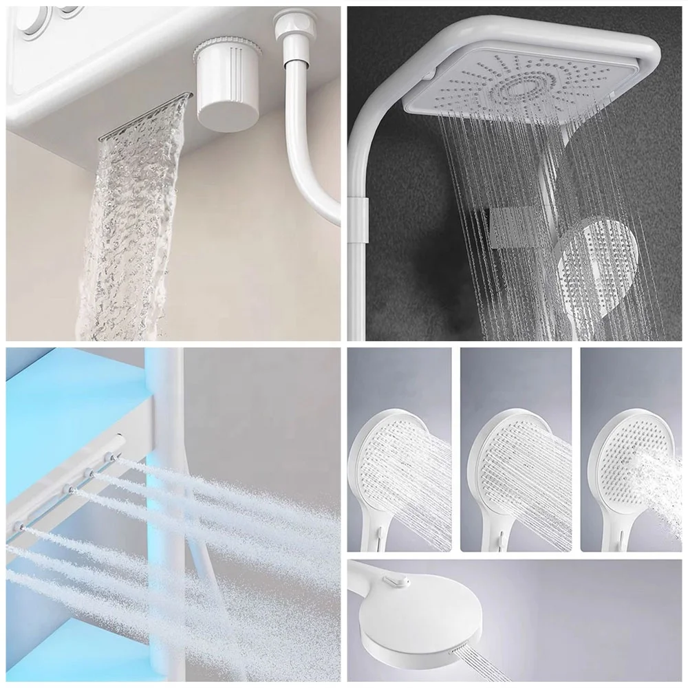 Modern High End Bathroom Shower Faucet Set BATHROOM ACCESSORIES Color : White|Grey Modern High End Bathroom Shower Faucet Set BATHROOM ACCESSORIES Color : White|Grey