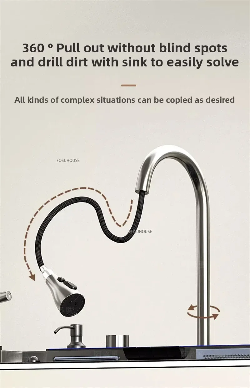 304 Stainless Steel Kitchen Sink with Waterfall 304 Stainless Steel Kitchen Sink with Waterfall