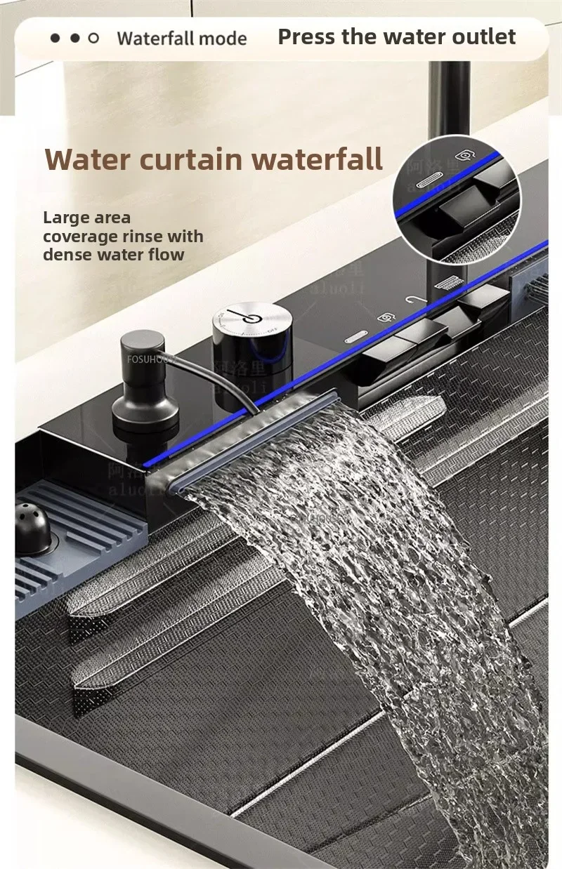 304 Stainless Steel Kitchen Sink with Waterfall 304 Stainless Steel Kitchen Sink with Waterfall