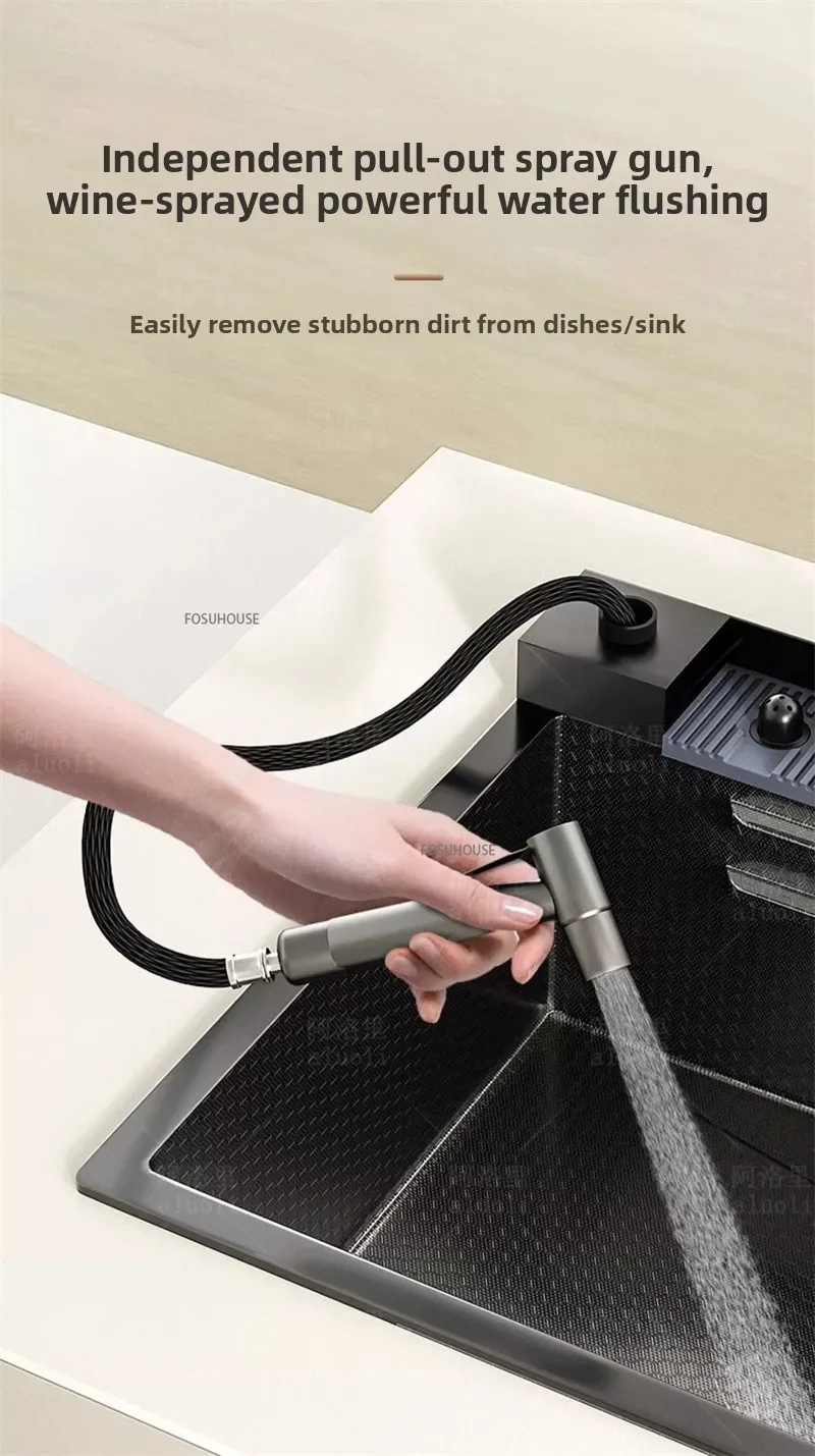 304 Stainless Steel Kitchen Sink with Waterfall 304 Stainless Steel Kitchen Sink with Waterfall