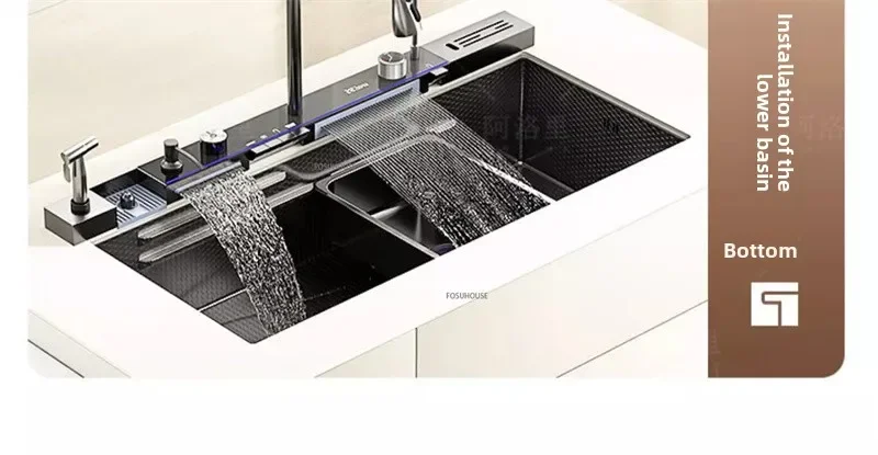 304 Stainless Steel Kitchen Sink with Waterfall 304 Stainless Steel Kitchen Sink with Waterfall