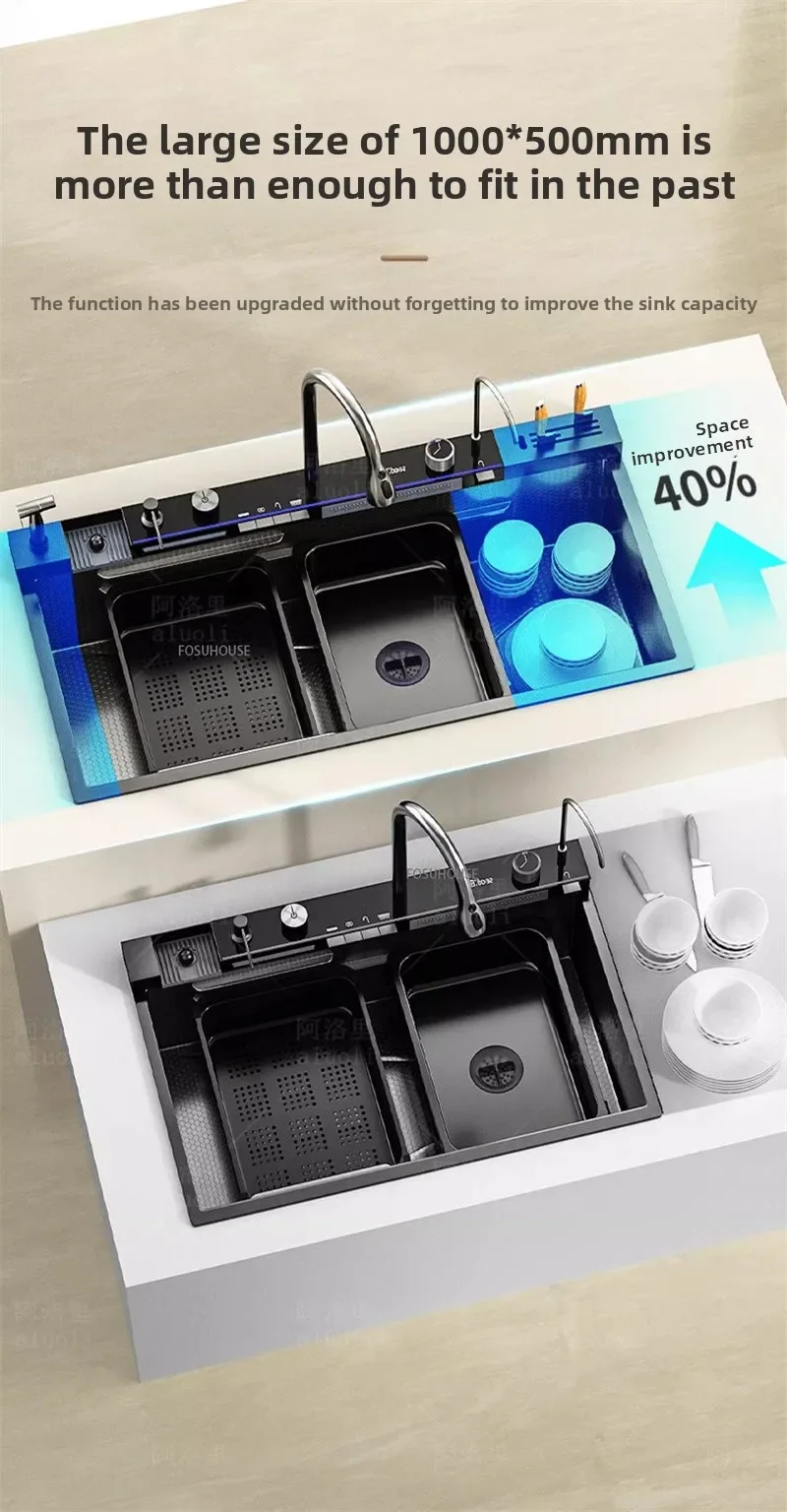 304 Stainless Steel Kitchen Sink with Waterfall 304 Stainless Steel Kitchen Sink with Waterfall