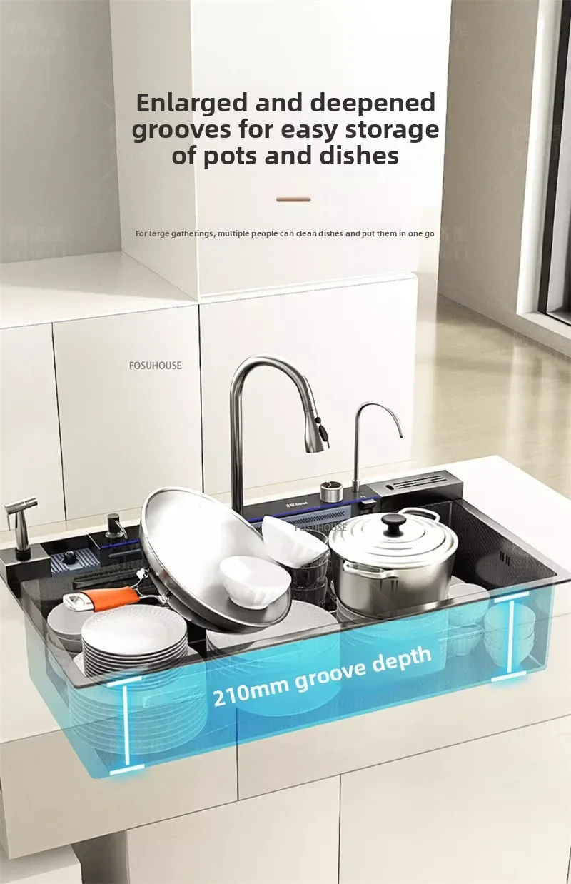 304 Stainless Steel Kitchen Sink with Waterfall 304 Stainless Steel Kitchen Sink with Waterfall