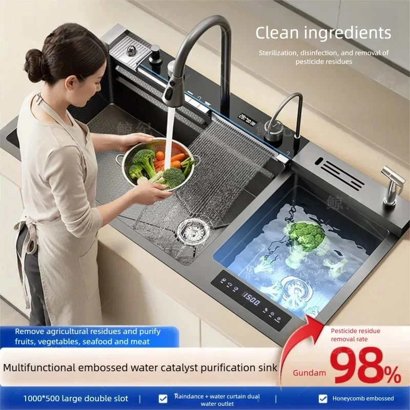 304 Stainless Steel Kitchen Sink KITCHEN & DINNING Color : 100X50CM-MO 304 Stainless Steel Kitchen Sink KITCHEN & DINNING Color : 100X50CM-MO