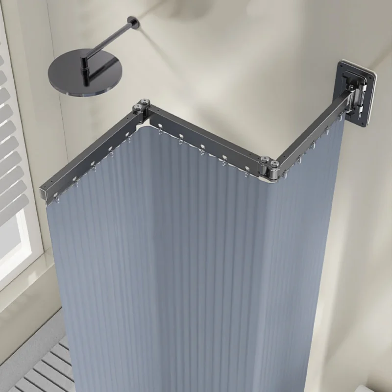 Folding Rod Shower Curtain Set BATHROOM SHELVES Ships From : China Mainland Folding Rod Shower Curtain Set BATHROOM SHELVES Ships From : China Mainland