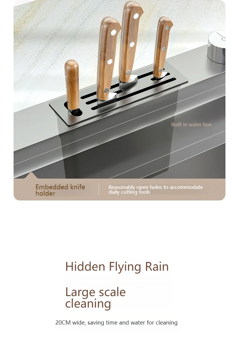 Stainless Steel Waterfall Kitchen Sink Stainless Steel Waterfall Kitchen Sink