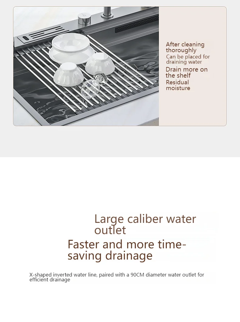 Stainless Steel Waterfall Kitchen Sink Stainless Steel Waterfall Kitchen Sink