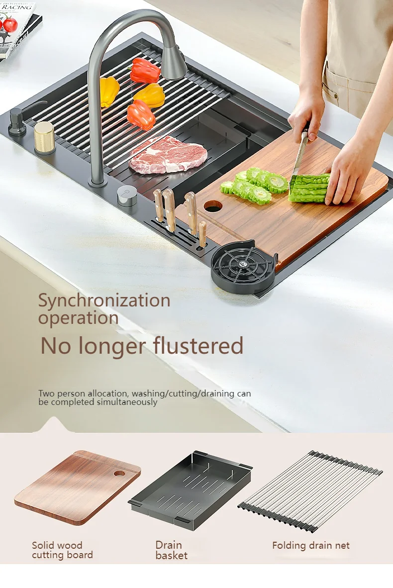 Stainless Steel Waterfall Kitchen Sink Stainless Steel Waterfall Kitchen Sink