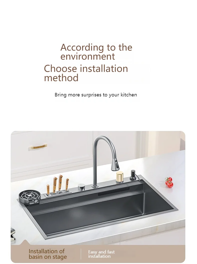 Stainless Steel Waterfall Kitchen Sink Stainless Steel Waterfall Kitchen Sink