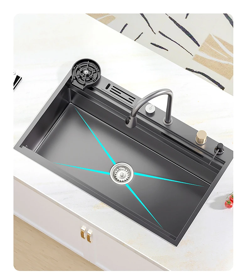 Stainless Steel Waterfall Kitchen Sink Stainless Steel Waterfall Kitchen Sink