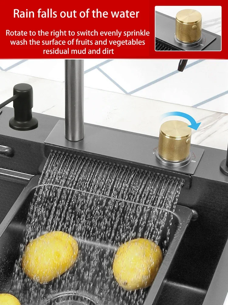 304 Stainless Steel Waterfall Kitchen Sink 304 Stainless Steel Waterfall Kitchen Sink