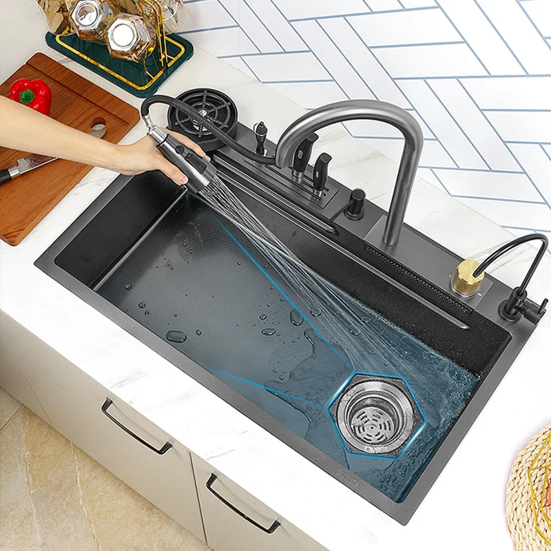 304 Stainless Steel Waterfall Kitchen Sink KITCHEN & DINNING Color : 68X45CM-G-FA|68X45CM-G1-FA|68X45CM-G2-FA|68X45CM-G3-FA|68X45CM-T4-FA|68X45CM-T5-FA|68X45CM-T6-FA|75X45CM-G-FA|75X45CM-G1-FA|75X45CM-G2-FA|75X45CM-G3-FA|75X45CM-T4-FA|75X45CM-T5-FA|75X45CM-T6-FA 304 Stainless Steel Waterfall Kitchen Sink KITCHEN & DINNING Color : 68X45CM-G-FA|68X45CM-G1-FA|68X45CM-G2-FA|68X45CM-G3-FA|68X45CM-T4-FA|68X45CM-T5-FA|68X45CM-T6-FA|75X45CM-G-FA|75X45CM-G1-FA|75X45CM-G2-FA|75X45CM-G3-FA|75X45CM-T4-FA|75X45CM-T5-FA|75X45CM-T6-FA