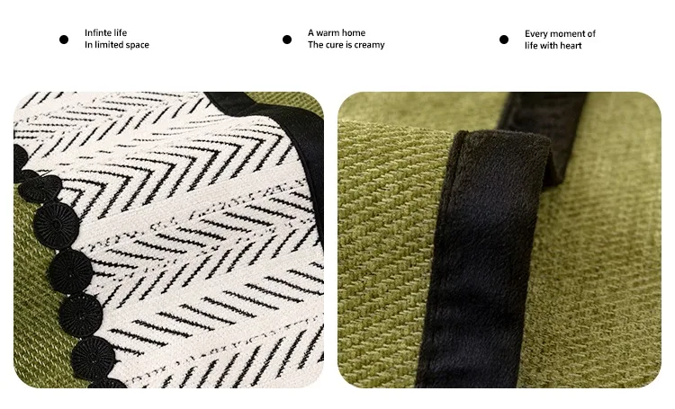 Contrast Hem Twill Chenille Sofa Cover for All Seasons Living Room