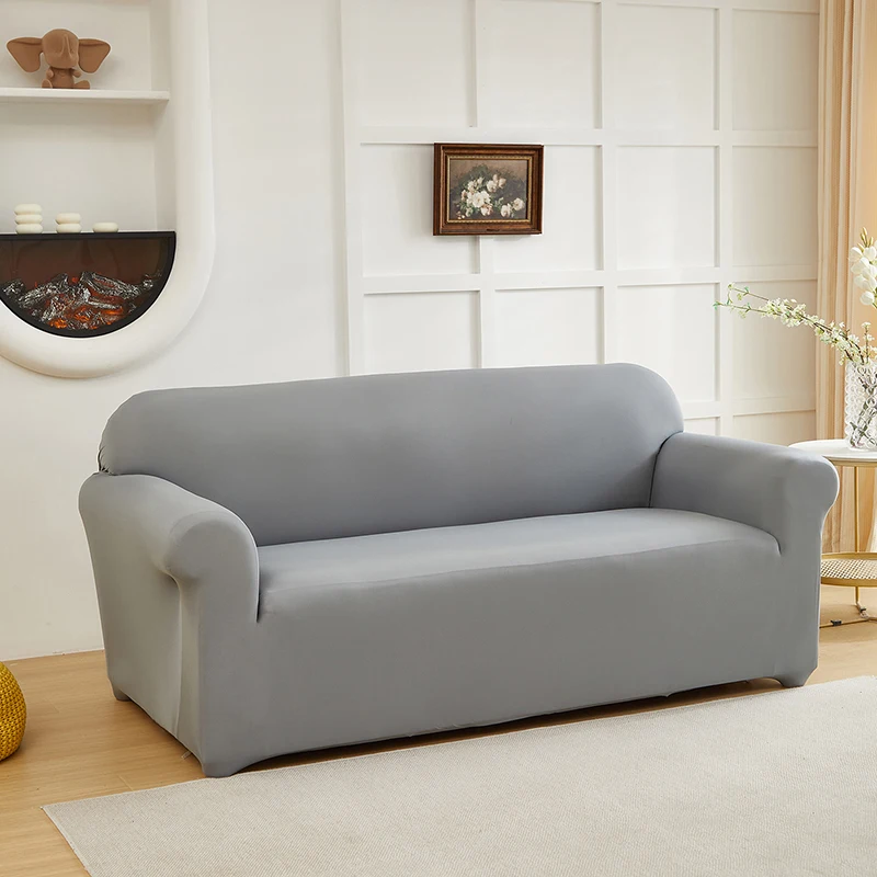 1pc Stretch Sofa Slipcover Solid Color Sofa Couch Cover Soft