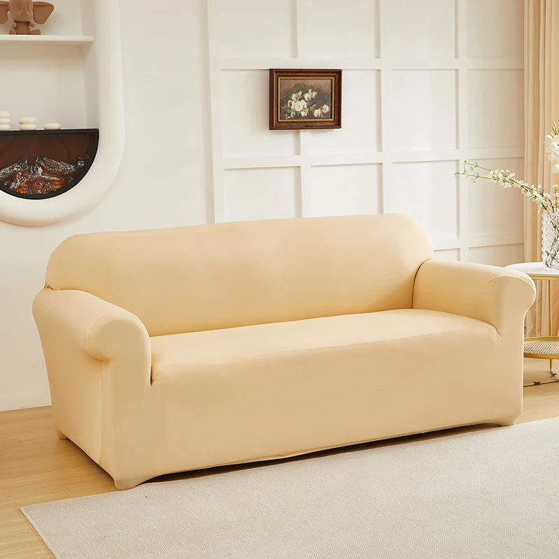 1pc Stretch Sofa Slipcover Solid Color Sofa Couch Cover Soft