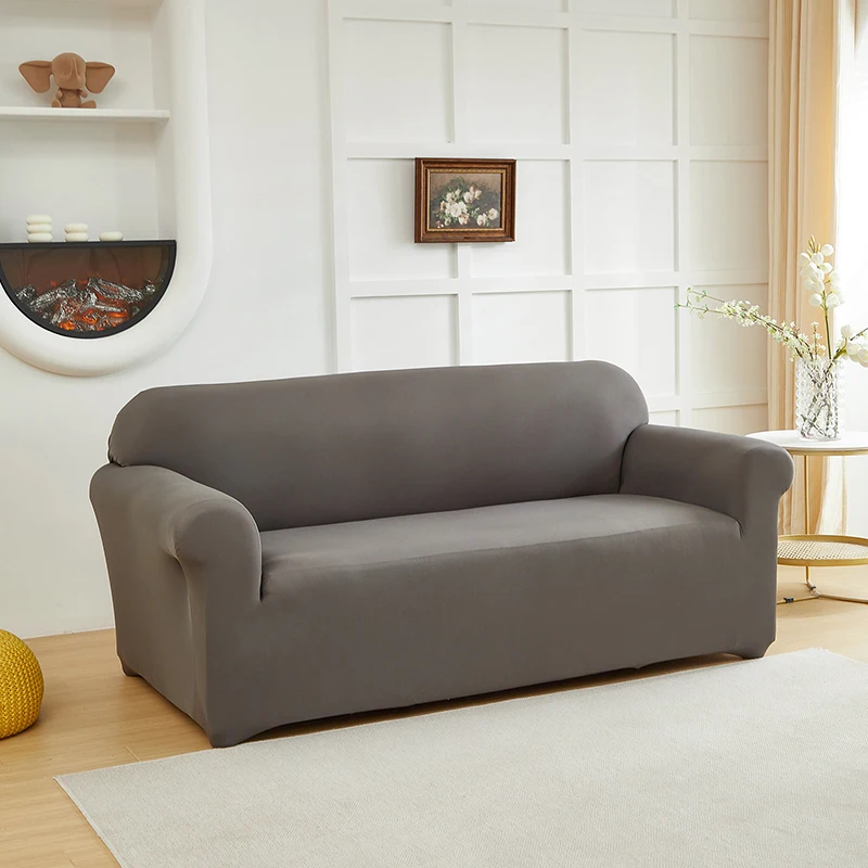 1pc Stretch Sofa Slipcover Solid Color Sofa Couch Cover Soft