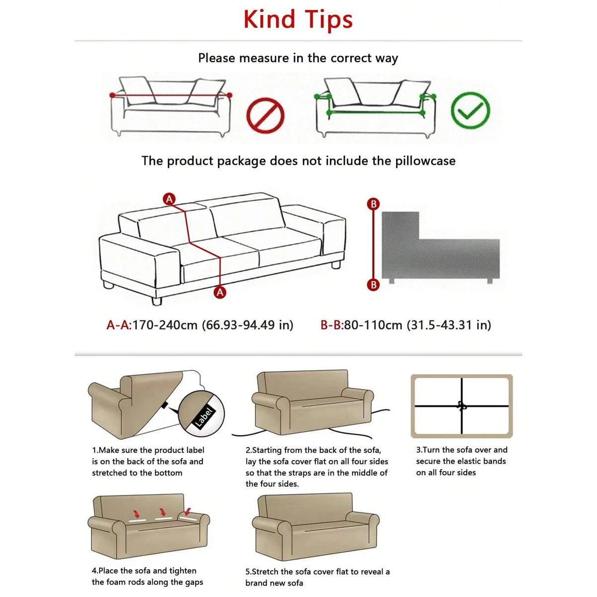 1pc Stretch Sofa Slipcover Solid Color Sofa Couch Cover Soft