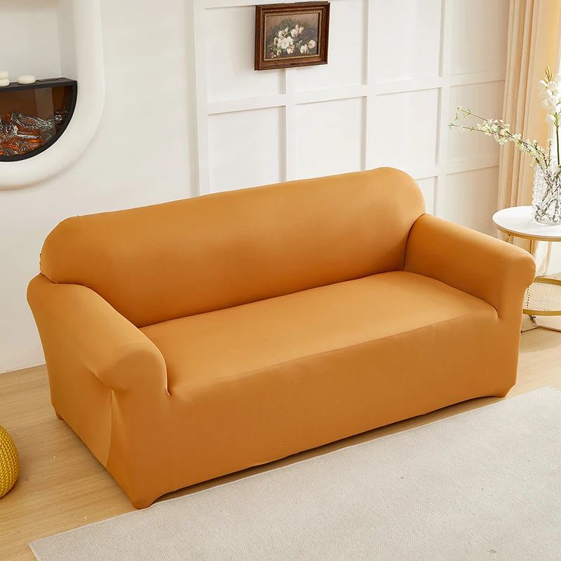 1pc Stretch Sofa Slipcover Solid Color Sofa Couch Cover Soft