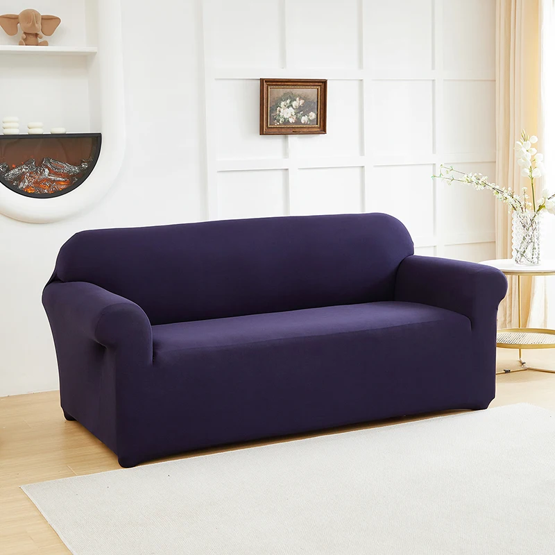 1pc Stretch Sofa Slipcover Solid Color Sofa Couch Cover Soft