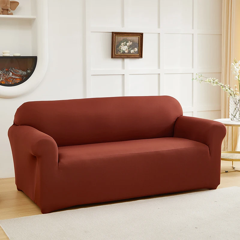 1pc Stretch Sofa Slipcover Solid Color Sofa Couch Cover Soft