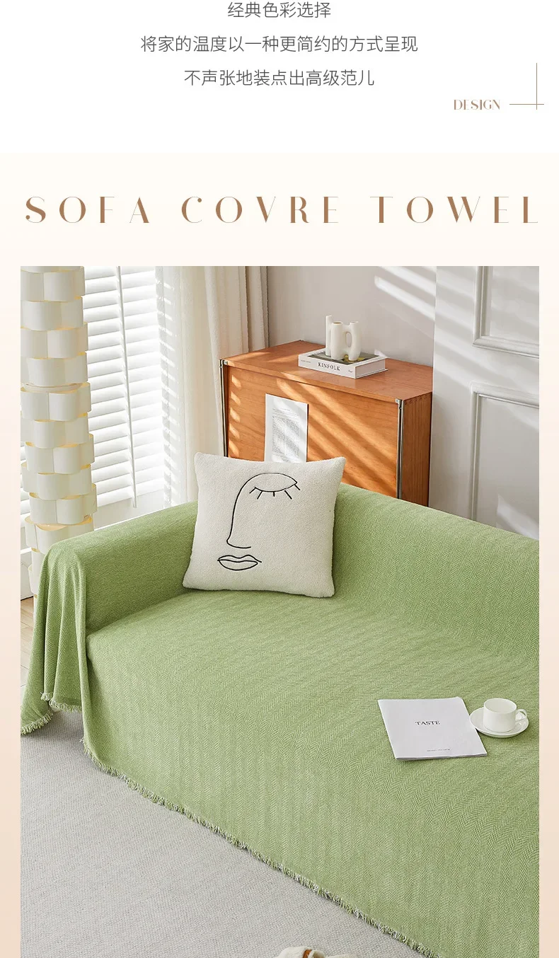 Couch Cover Luxurious Chenille Sofa Covers with Elegant Fringe