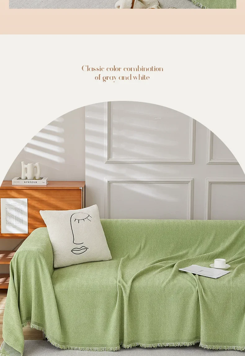 Couch Cover Luxurious Chenille Sofa Covers with Elegant Fringe