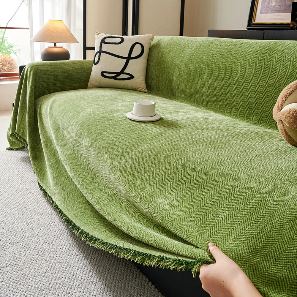 Couch Cover Luxurious Chenille Sofa Covers with Elegant Fringe LINENS & BEDDING Color : moss green|Avocado green|grayish|dark grey|yellow|brown|beige|dusty blue|white|light green Couch Cover Luxurious Chenille Sofa Covers with Elegant Fringe LINENS & BEDDING Color : moss green|Avocado green|grayish|dark grey|yellow|brown|beige|dusty blue|white|light green
