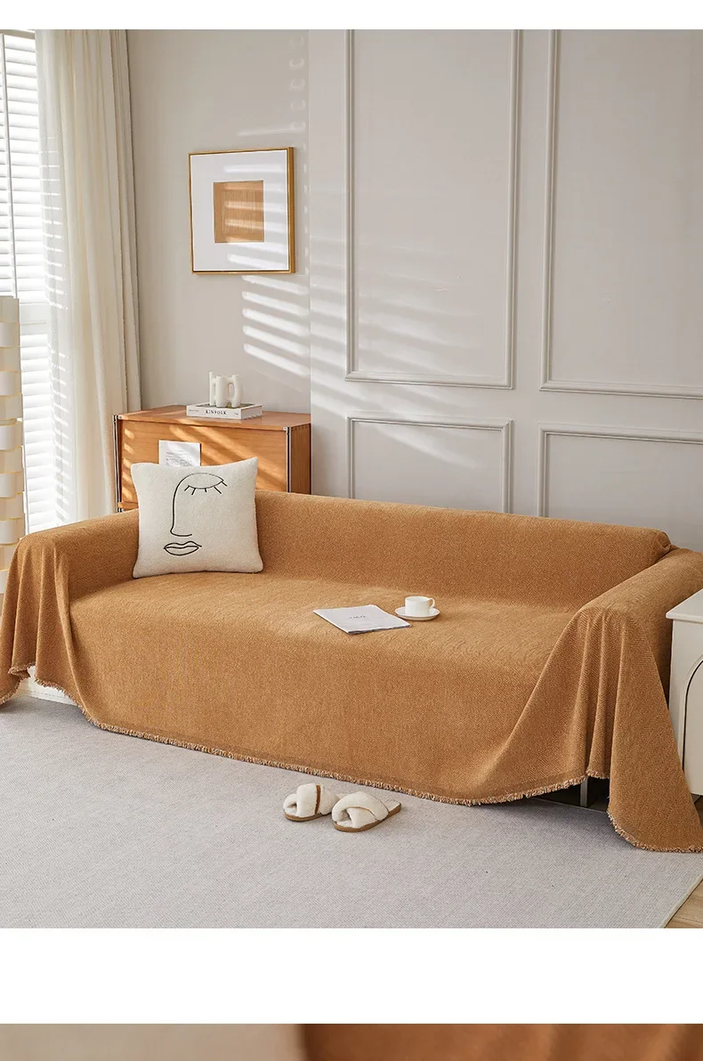 Couch Cover Luxurious Chenille Sofa Covers with Elegant Fringe