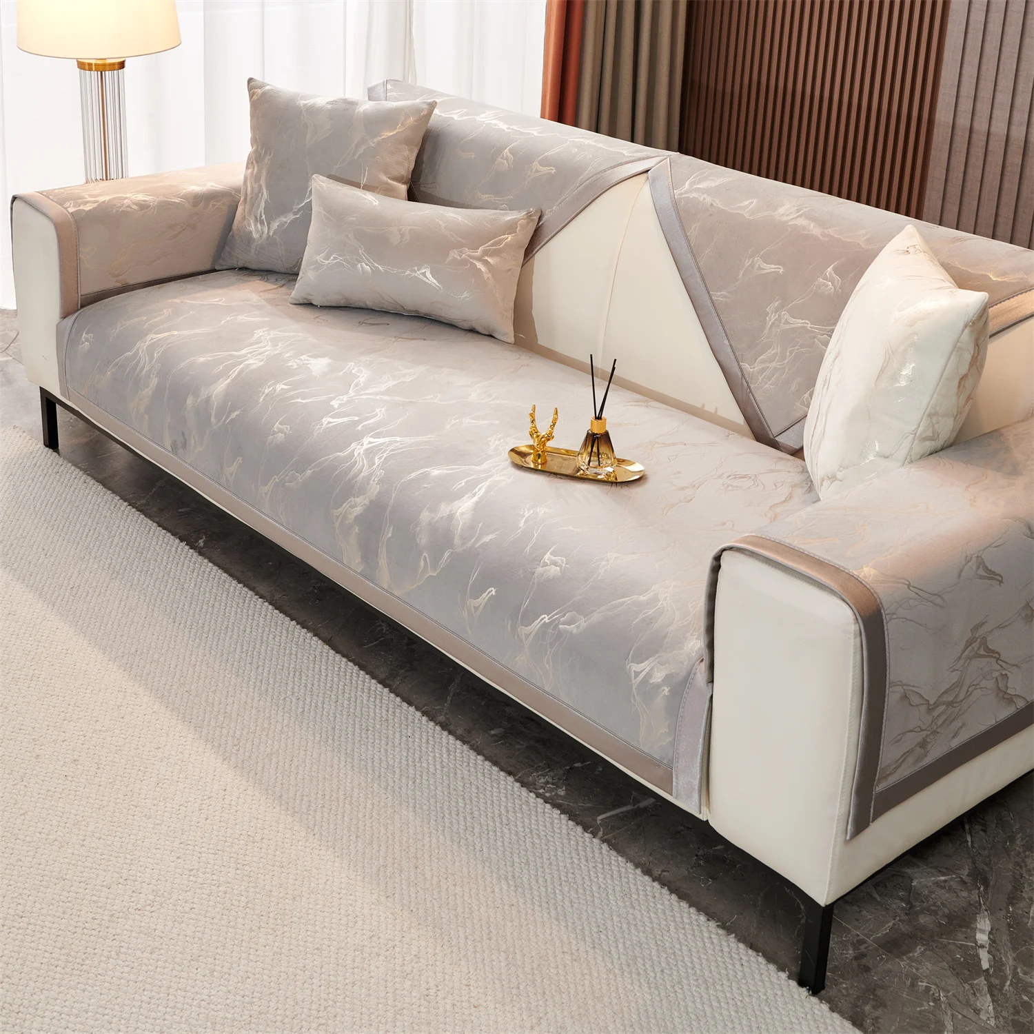 Marble Lines print velvet Sofa Cover for L Shape Sofa Covers LINENS & BEDDING Color : White|Light Green|Light Grey|Blue|Black|Khaki Marble Lines print velvet Sofa Cover for L Shape Sofa Covers LINENS & BEDDING Color : White|Light Green|Light Grey|Blue|Black|Khaki