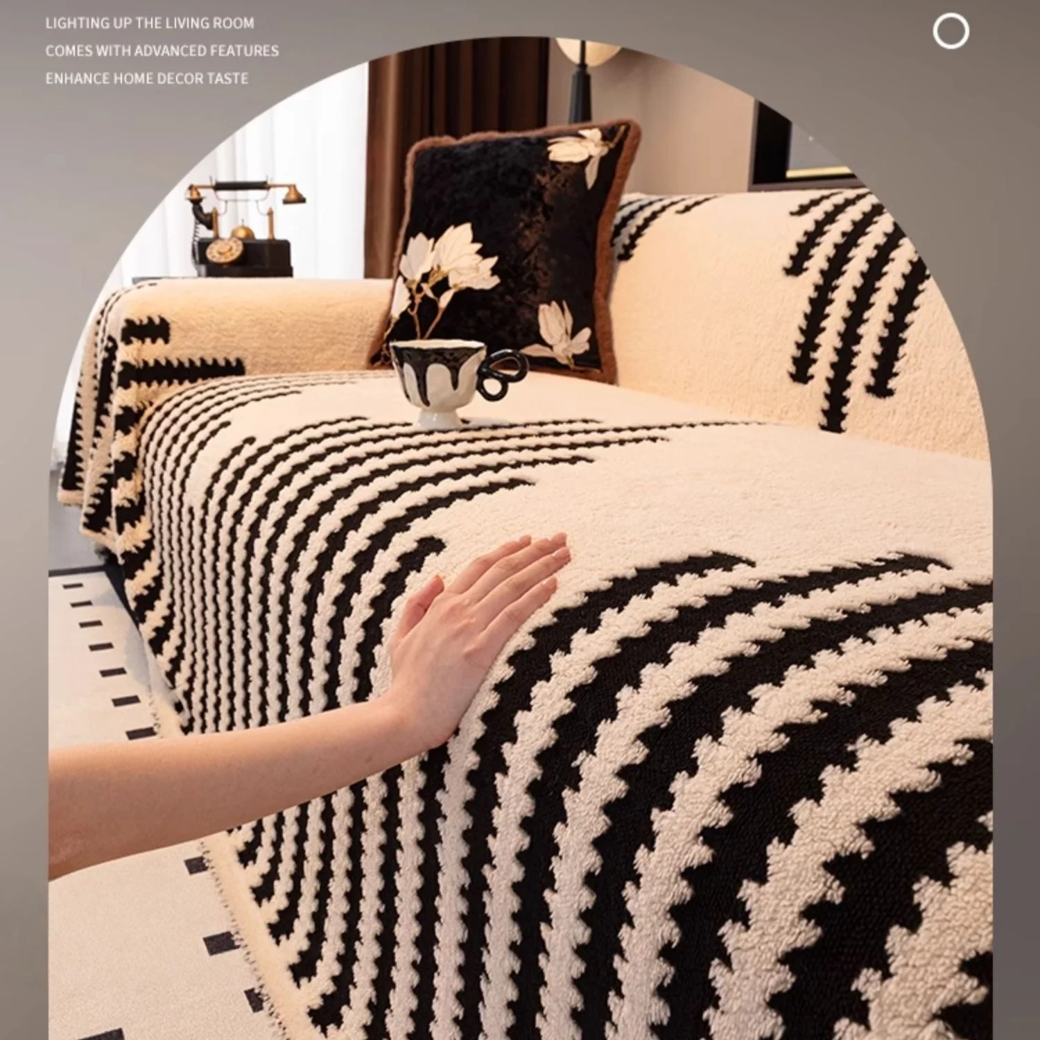 Thicken Warm Jacquard Tuffed Fleece Sofa Towel for Living Room Thicken Warm Jacquard Tuffed Fleece Sofa Towel for Living Room