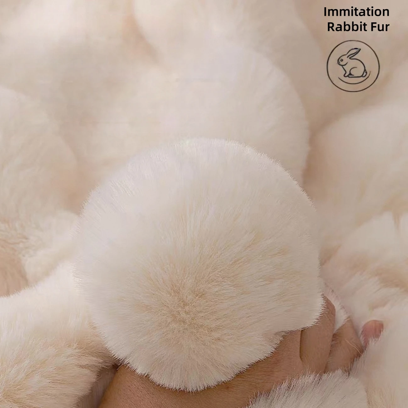 Thicken Imitation Rabbit Fur Plush Sofa Slipcover