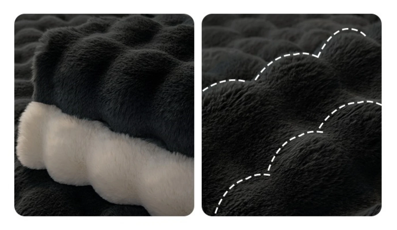 Thicken Imitation Rabbit Fur Plush Sofa Slipcover