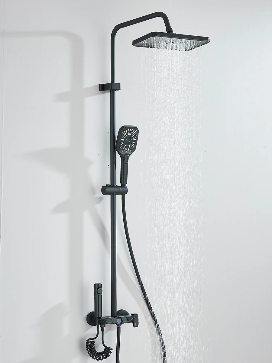 4-way Piano Shower System With Rain Shower Bidet Faucet Hot Cold Water Mixer For Bathroom Shower Kit Color : White Color|Matte Black|Gun Grey Color 4-way Piano Shower System With Rain Shower Bidet Faucet Hot Cold Water Mixer For Bathroom Shower Kit Color : White Color|Matte Black|Gun Grey Color