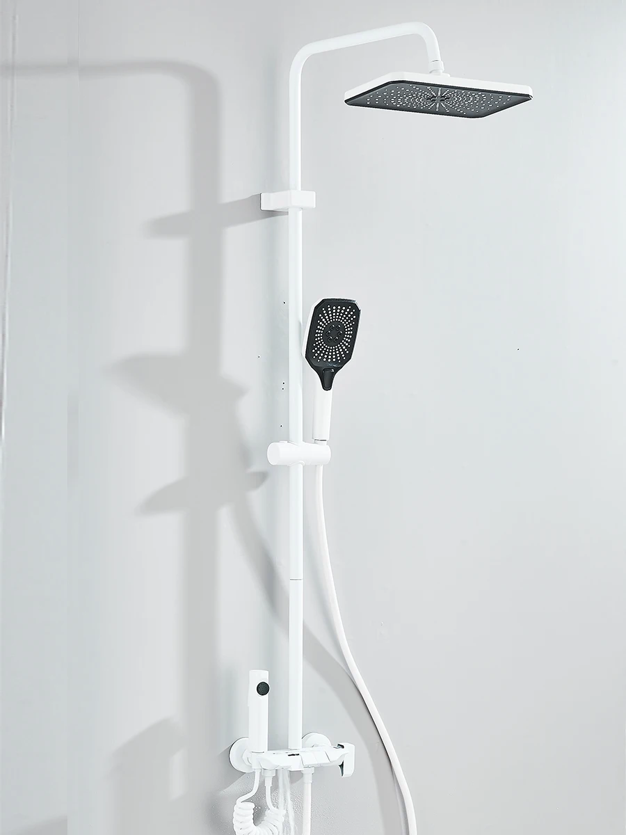 4-way Piano Shower System With Rain Shower Bidet Faucet Hot Cold Water Mixer For Bathroom Shower Kit