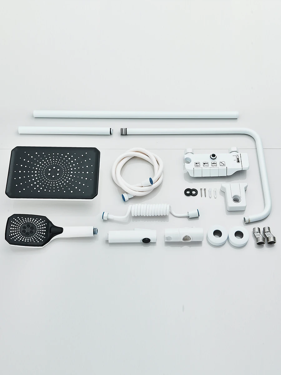 4-way Piano Shower System With Rain Shower Bidet Faucet Hot Cold Water Mixer For Bathroom Shower Kit