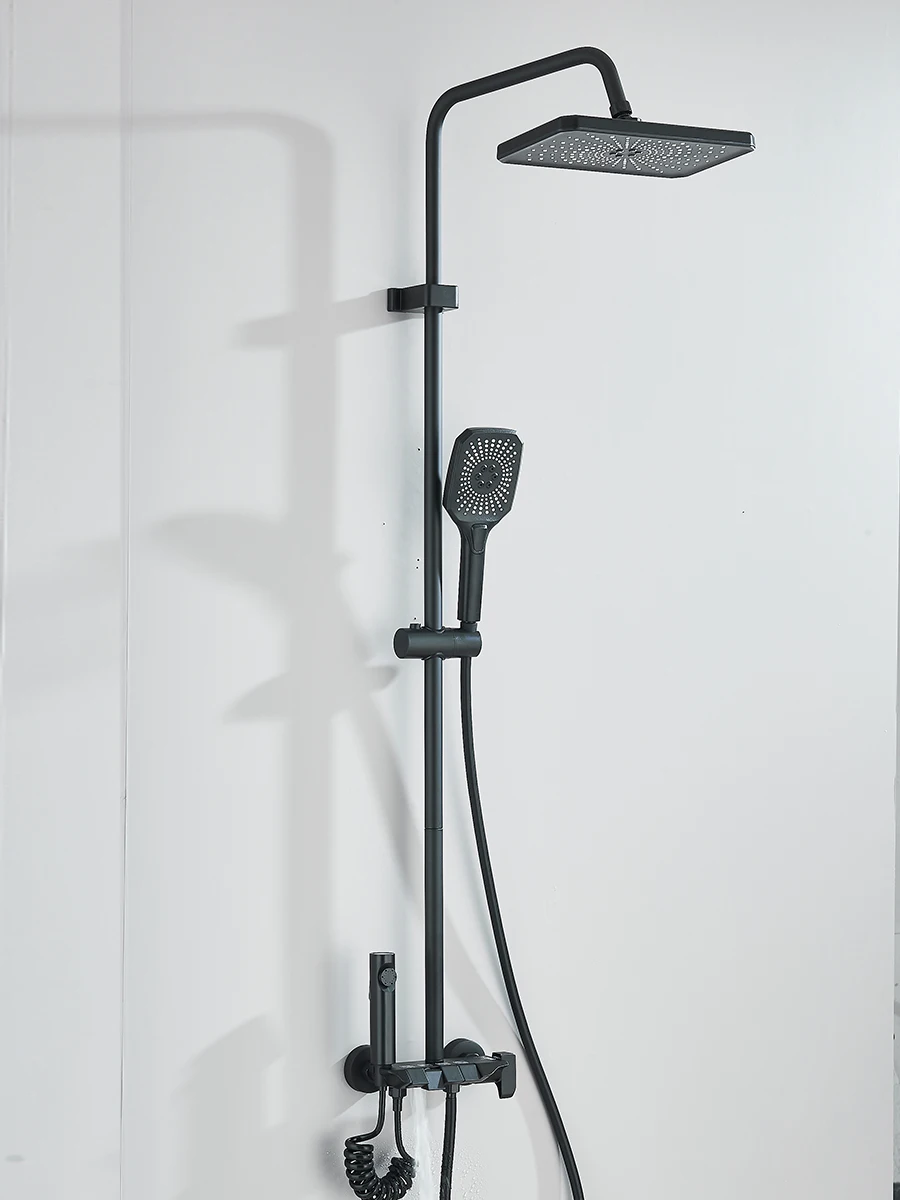 4-way Piano Shower System With Rain Shower Bidet Faucet Hot Cold Water Mixer For Bathroom Shower Kit