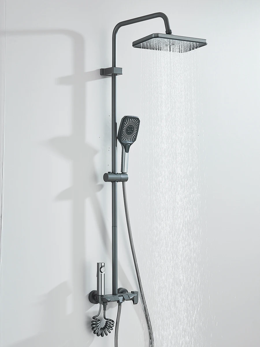 4-way Piano Shower System With Rain Shower Bidet Faucet Hot Cold Water Mixer For Bathroom Shower Kit