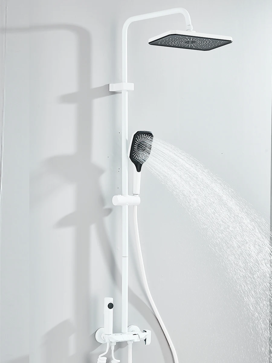 4-way Piano Shower System With Rain Shower Bidet Faucet Hot Cold Water Mixer For Bathroom Shower Kit