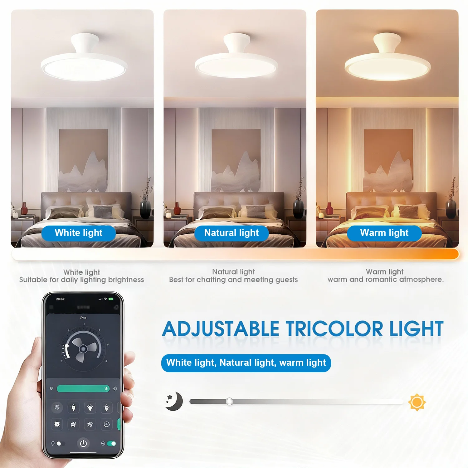 Modern Invisible Ceiling Fan with LED Light Modern Invisible Ceiling Fan with LED Light