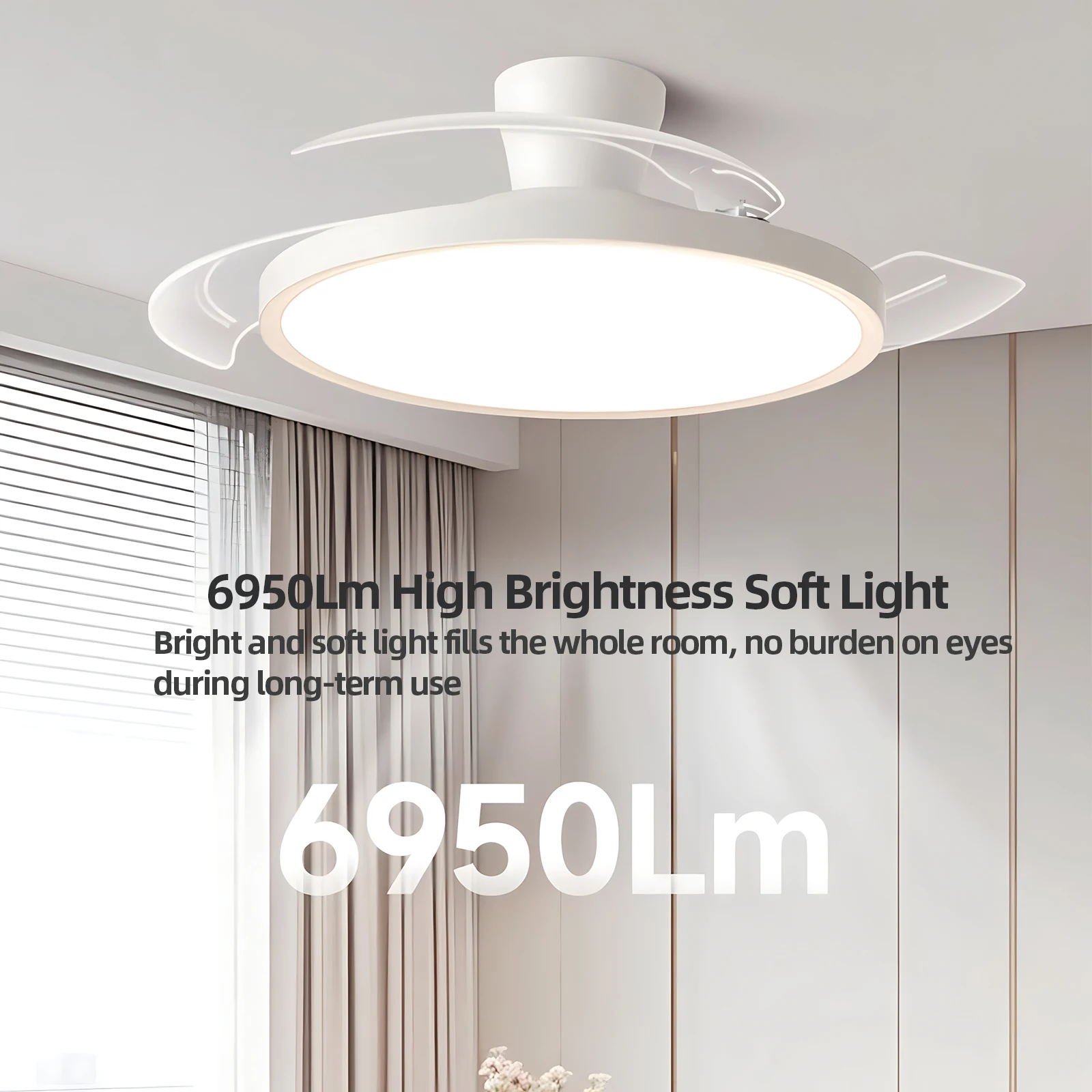 Modern Invisible Ceiling Fan with LED Light
